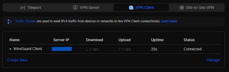 Faire passer le trafic réseau d'un équipement à travers un VPN